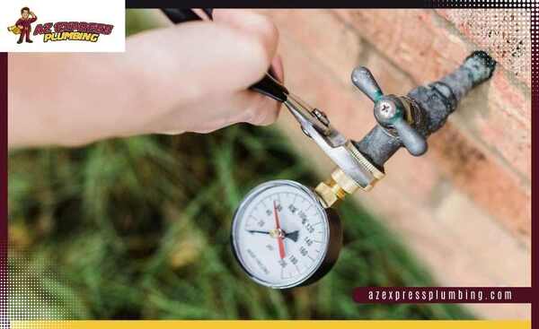 waterpressuregaugehosebib Az Express Plumbing Water pressure gauge attached to outdoor hose bib